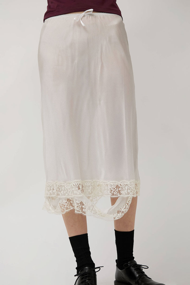 Rave Review Laila Deconstructed Skirt in White Stripe