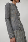 Rave Review Megah Asymmetrical Button Down in Grey Check