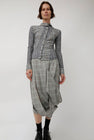 Rave Review Megah Asymmetrical Button Down in Grey Check
