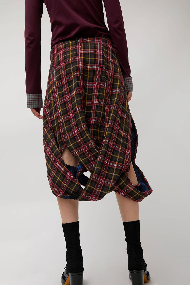 Rave Review Muriel Skirt in Red and Blue Double Check