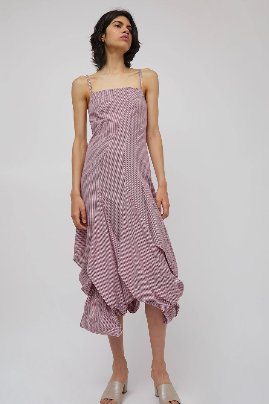 Rave Review Pepa Dress in Burgundy Gingham