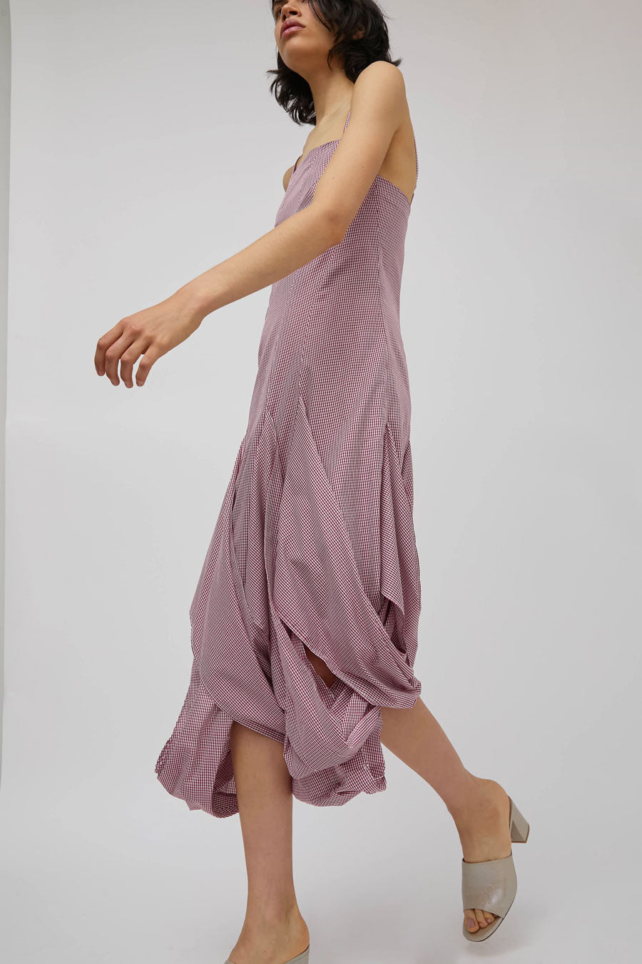 Rave Review Pepa Dress in Burgundy Gingham