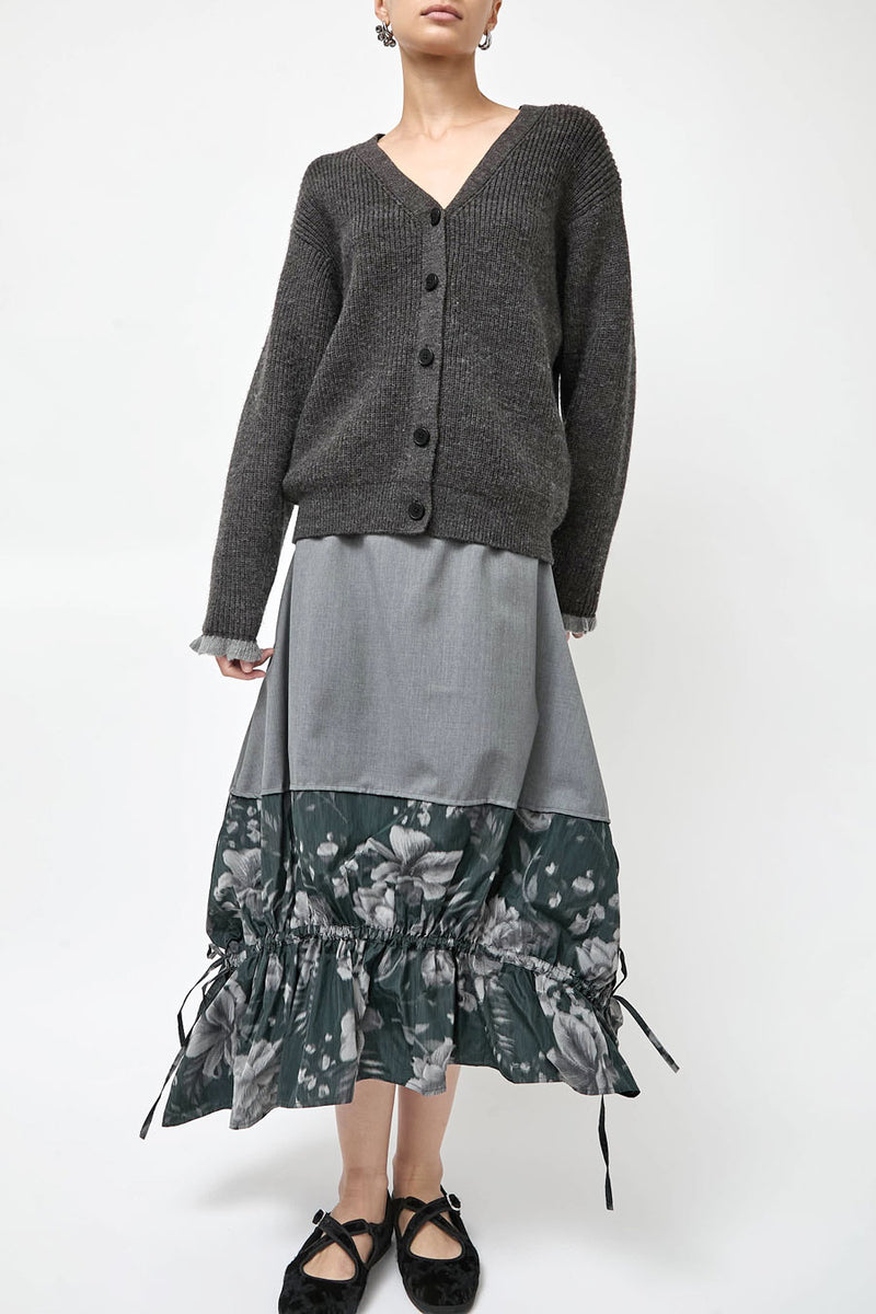 Rave Review Vita Skirt in Grey and Black Floral