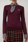 Rave Review Viv Asymmetrical Polo in Burgundy and Grey Check