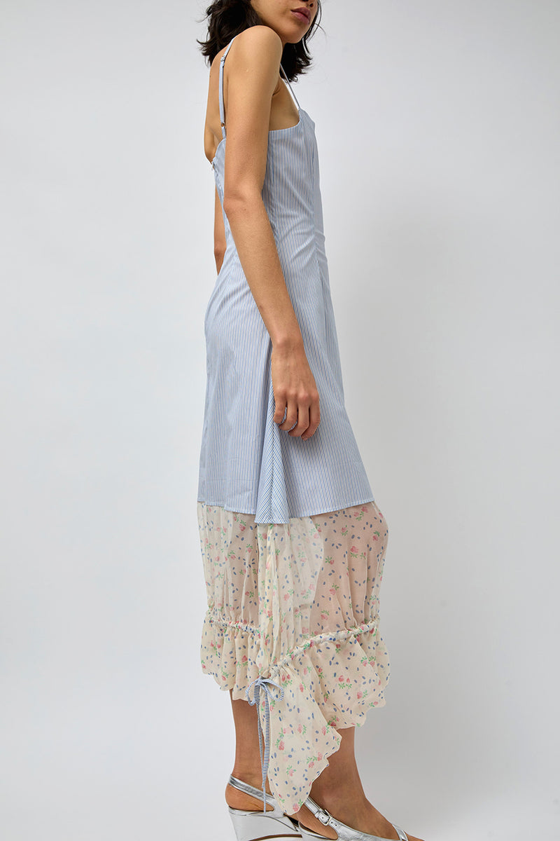 Rave Review Ana Dress in Blue and Cream Flowers