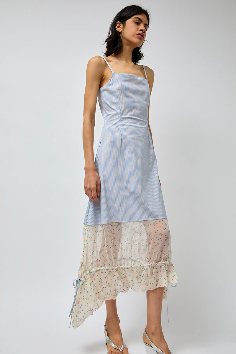 Rave Review Ana Dress in Blue and Cream Flowers