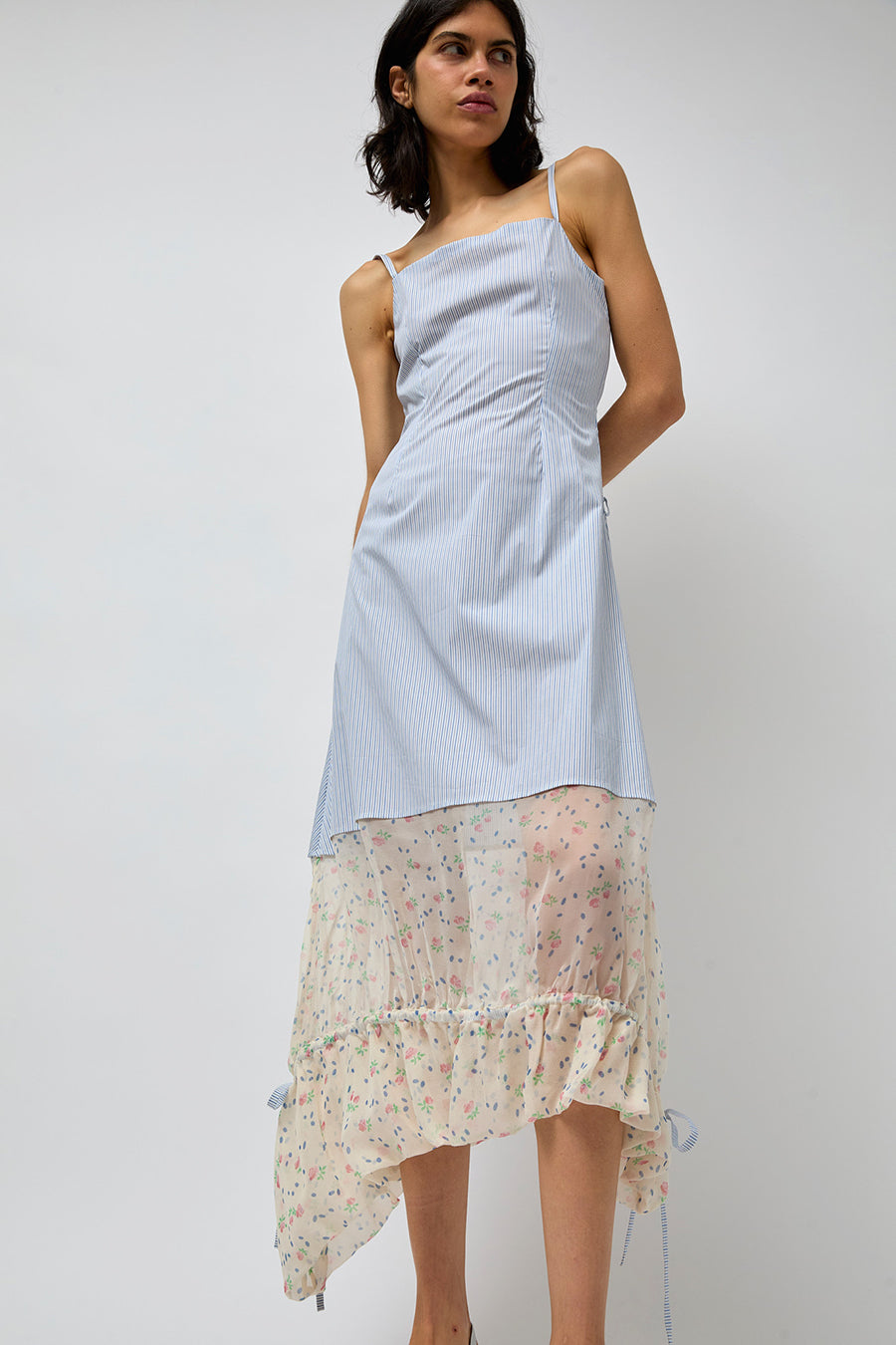 Rave Review Ana Dress in Blue and Cream Flowers