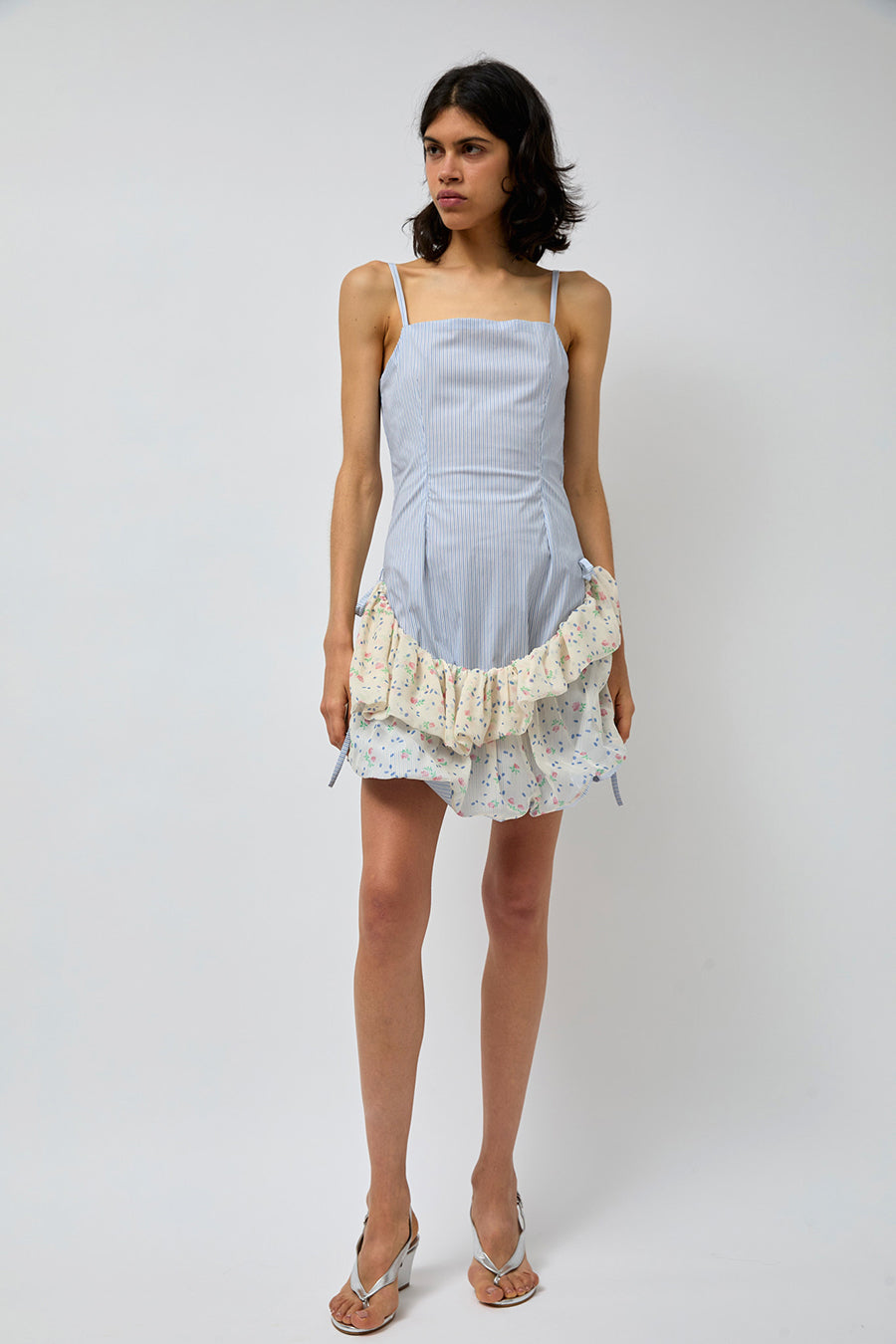 Rave Review Ana Dress in Blue and Cream Flowers