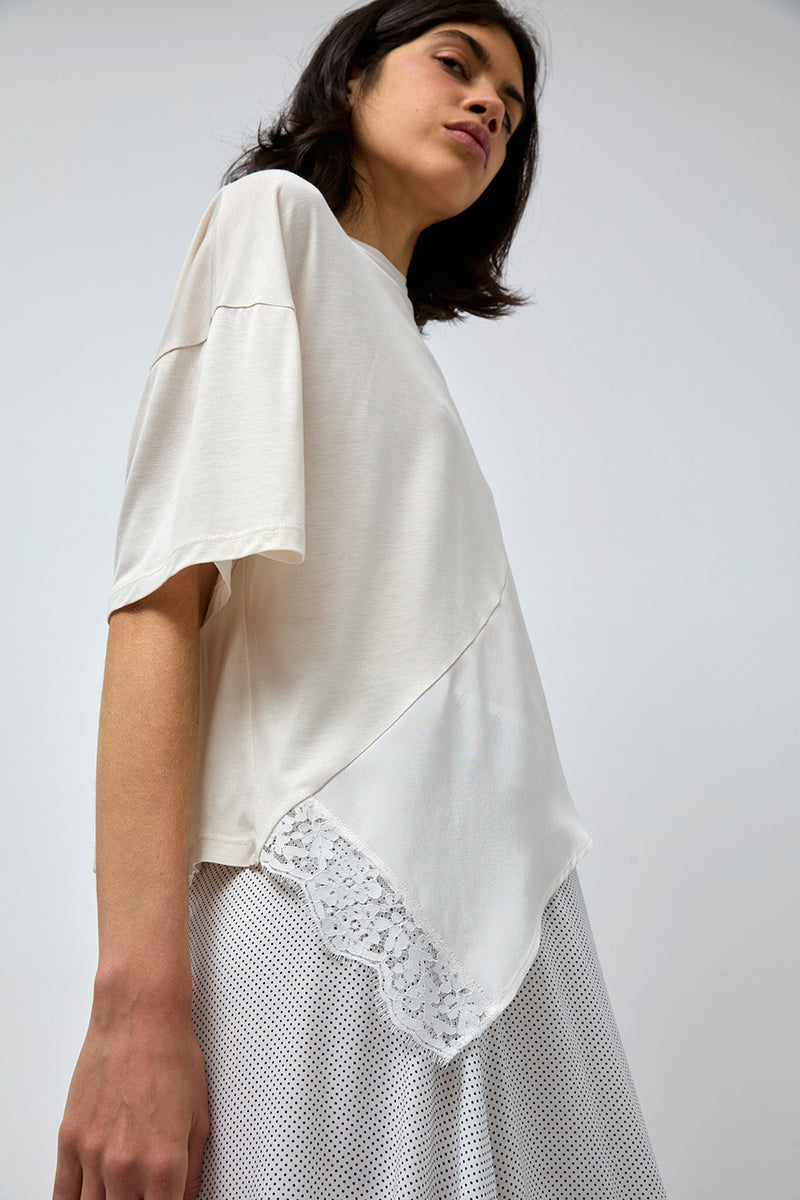 Rave Review Luna Top in White and Lace