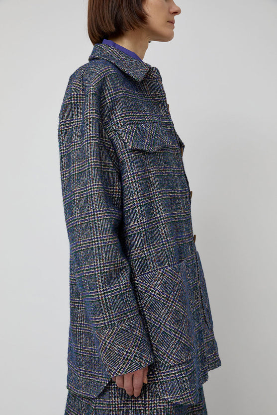 Rodebjer Avril Boucle Jacket in Utility Blue