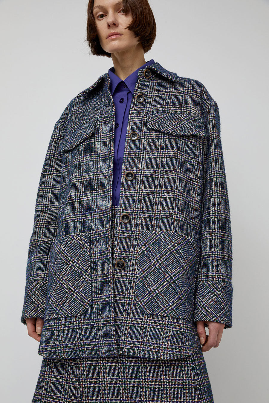 Rodebjer Avril Boucle Jacket in Utility Blue