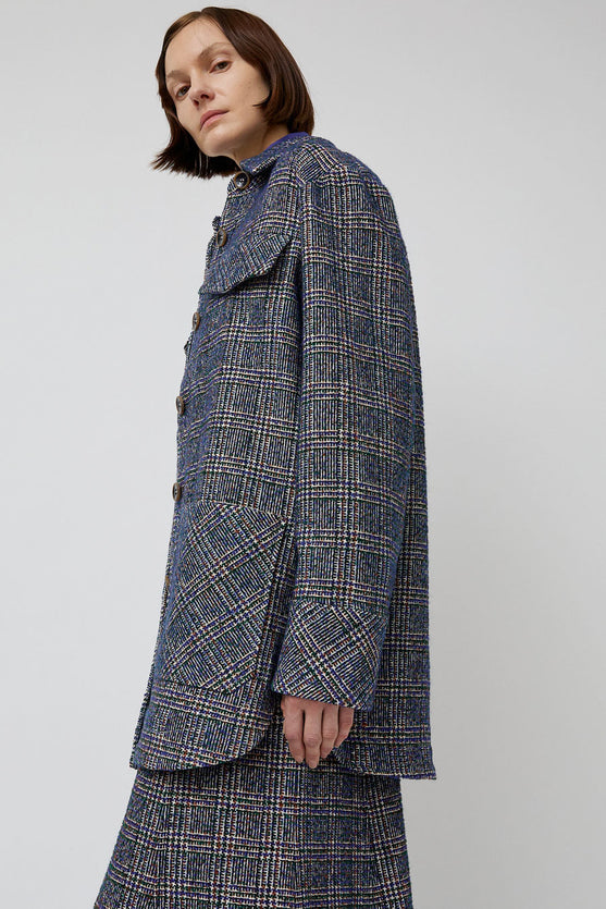 Rodebjer Avril Boucle Jacket in Utility Blue