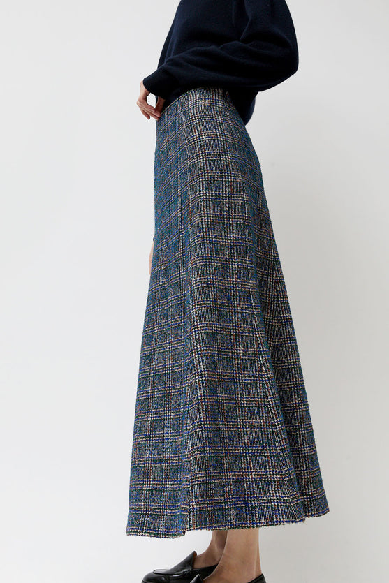 Rodebjer Neneh Boucle Skirt in Utility Blue