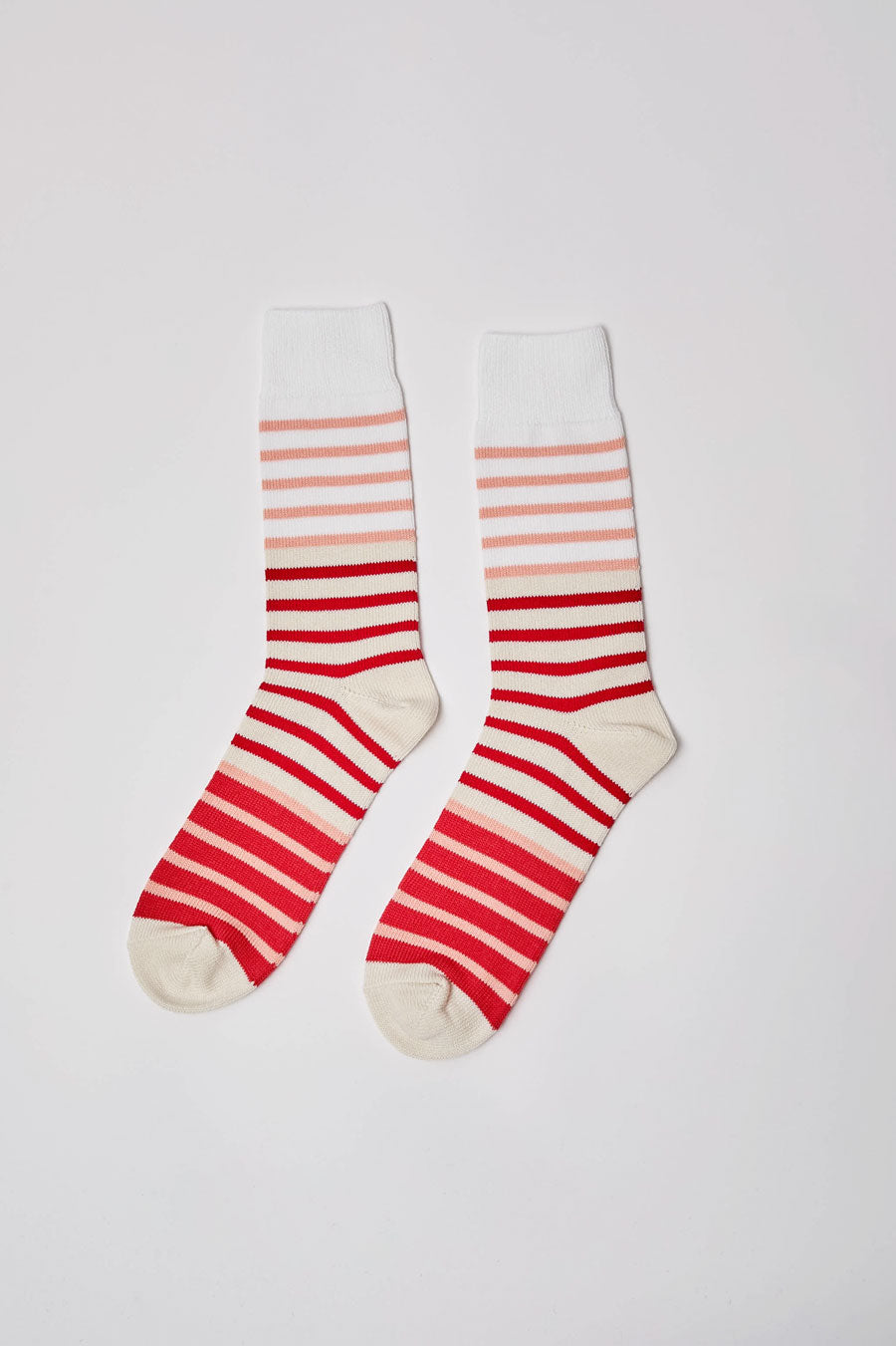 Rototo Multi Marine Stripe Socks in Red