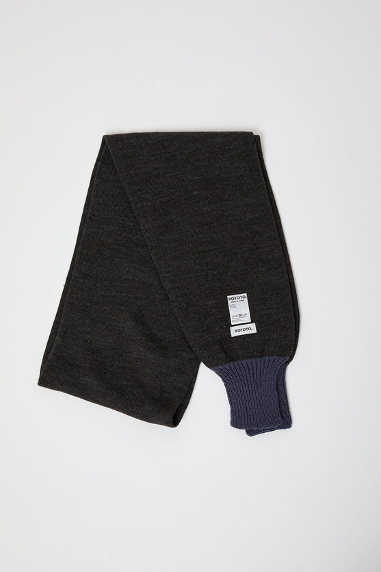 Rototo Sweater Sleeves Scarf in Charcoal and Dark Blue