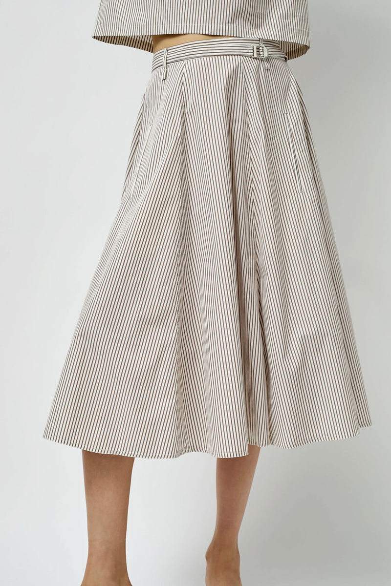 Rue Blanche Aro Skirt in Rust Stripe
