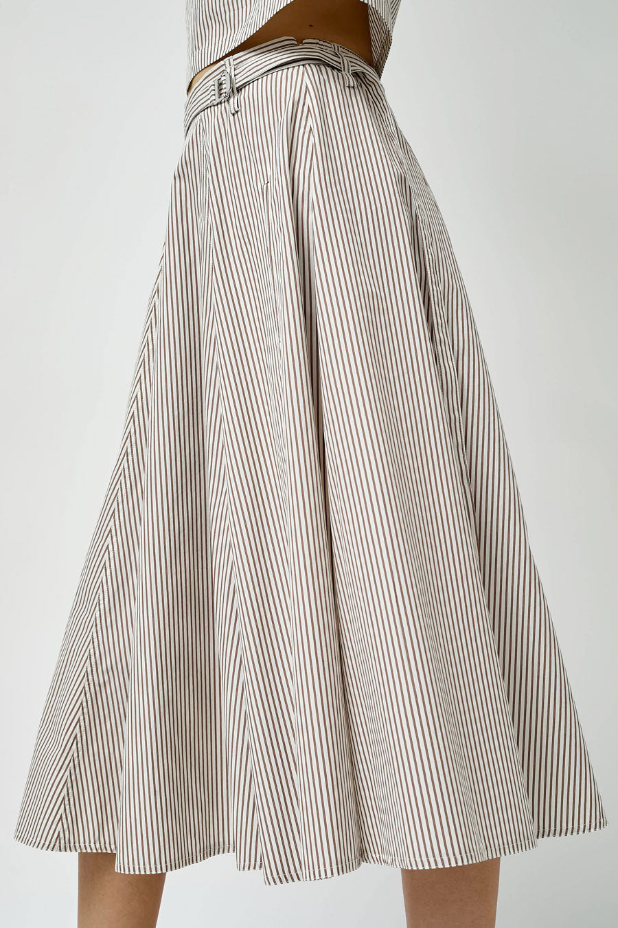 Rue Blanche Aro Skirt in Rust Stripe