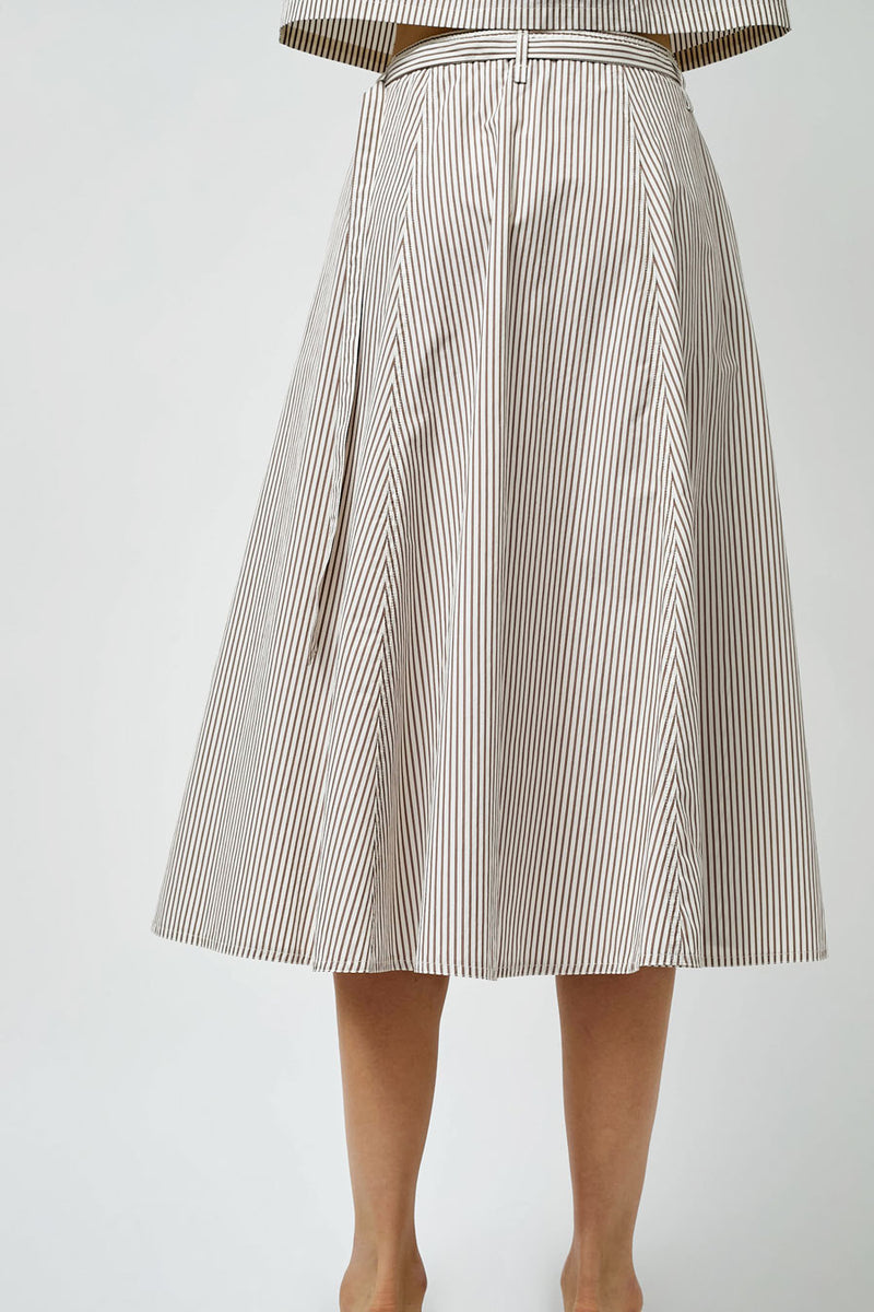 Rue Blanche Aro Skirt in Rust Stripe