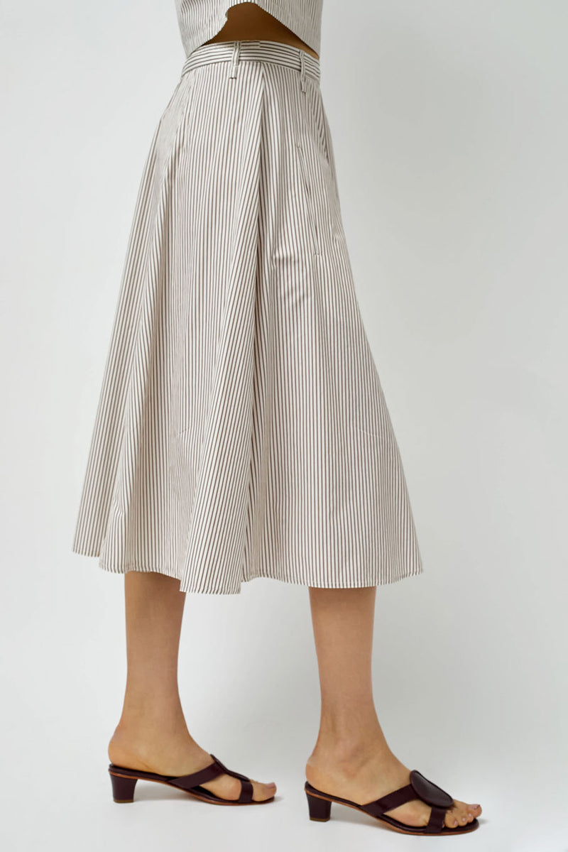 Rue Blanche Aro Skirt in Rust Stripe