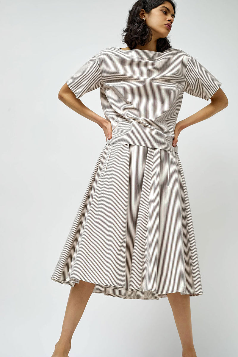 Rue Blanche Aro Skirt in Rust Stripe