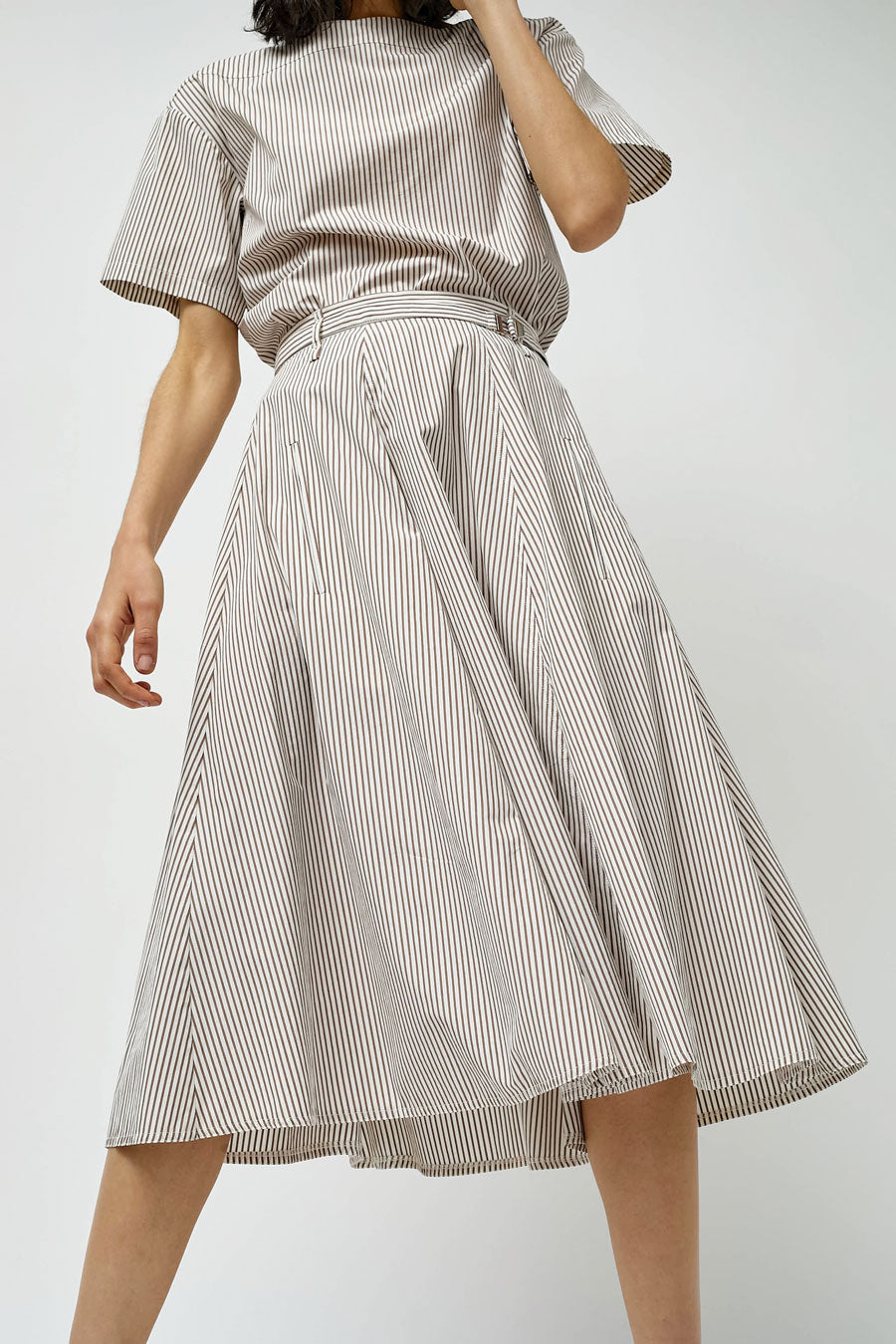 Rue Blanche Aro Skirt in Rust Stripe