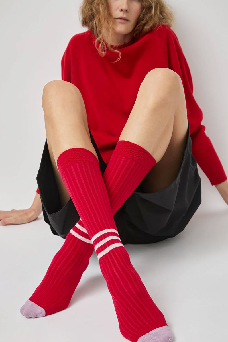 Rue Blanche Chausse Rayures Socks in Corrida