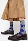 Rue Blanche Diamond Socks in Cobalt