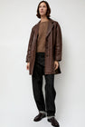 Rue Blanche Leather Coat in Brown