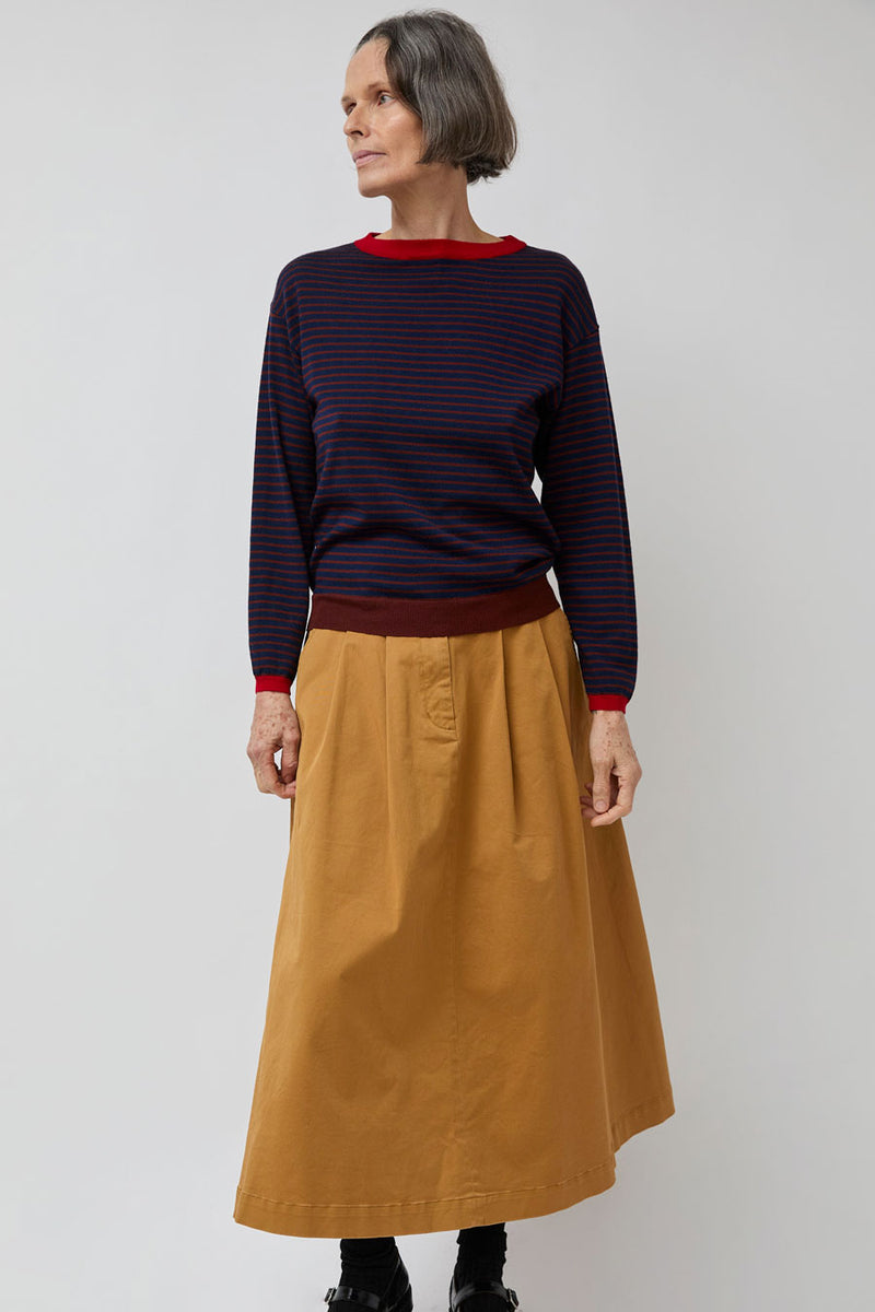 Rue Blanche Merino Stripe Sweater in Marine/Brule/Rouge