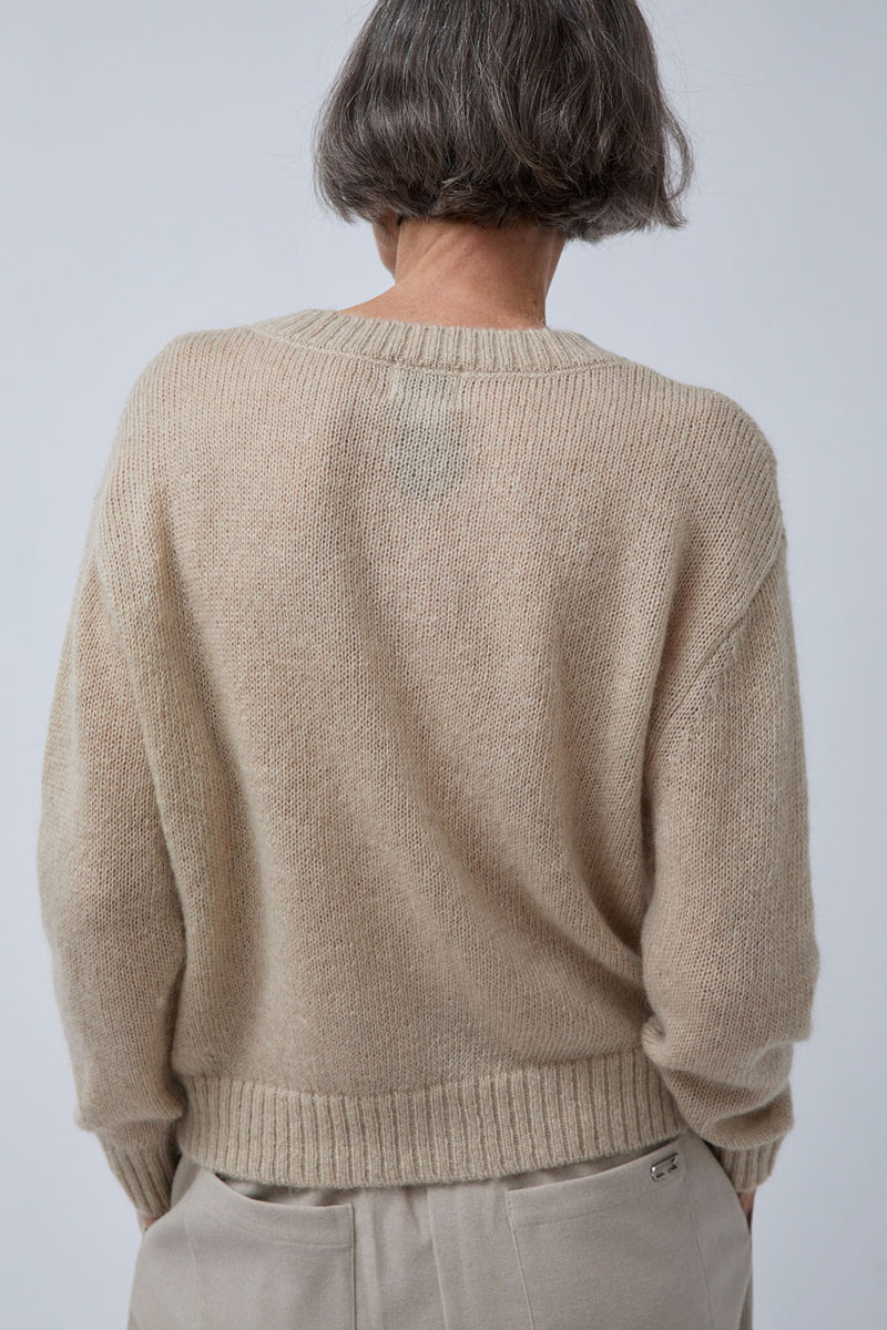 Rue Blanche Mowool Cardi in Avoine