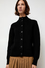 Rue Blanche Raw Blouson Cardigan in Black