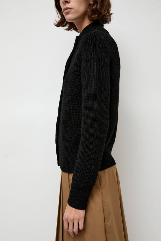 Rue Blanche Raw Blouson Cardigan in Black