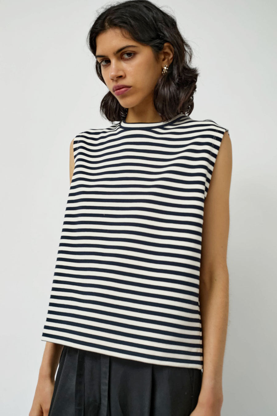 Rue Blanche Rayure SM Top in Night and White