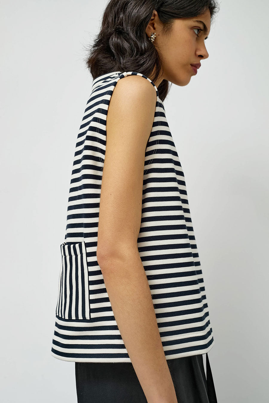 Rue Blanche Rayure SM Top in Night and White