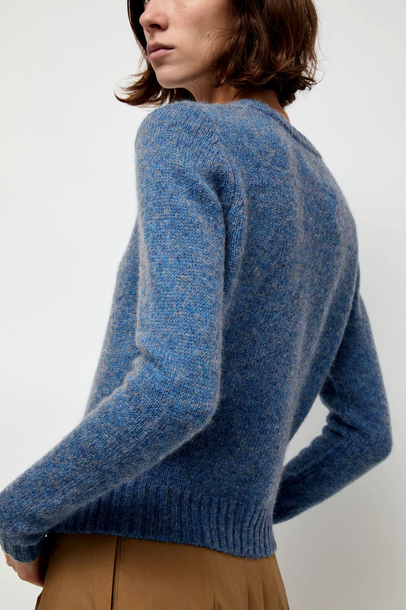 Rue Blanche Scottish Cardigan in Greekblue