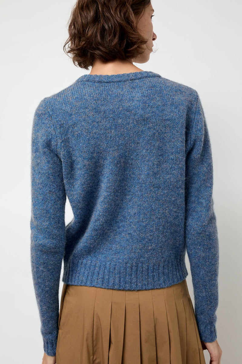 Rue Blanche Scottish Cardigan in Greekblue