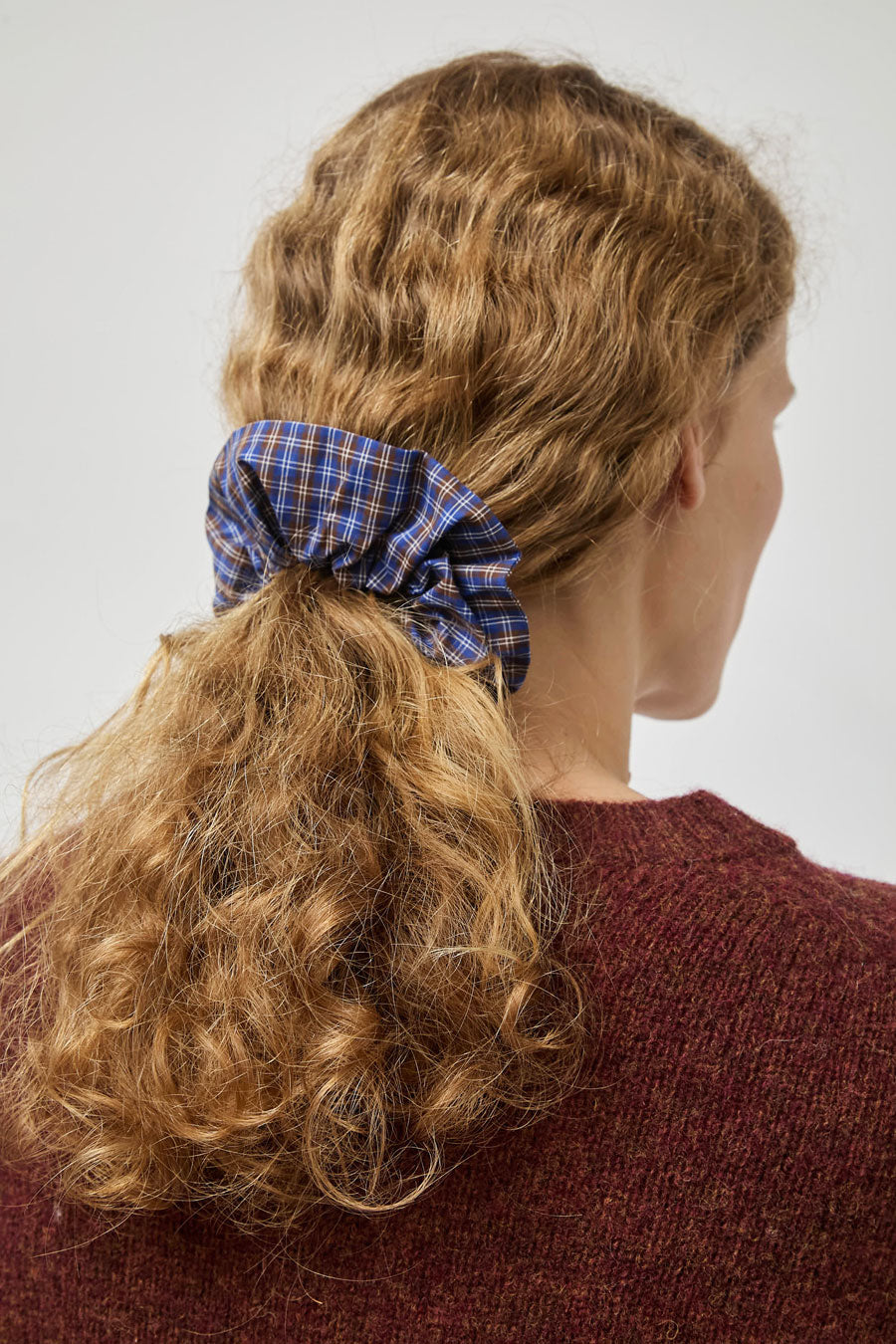 Rue Blanche Scrunchie in Blue Plaid