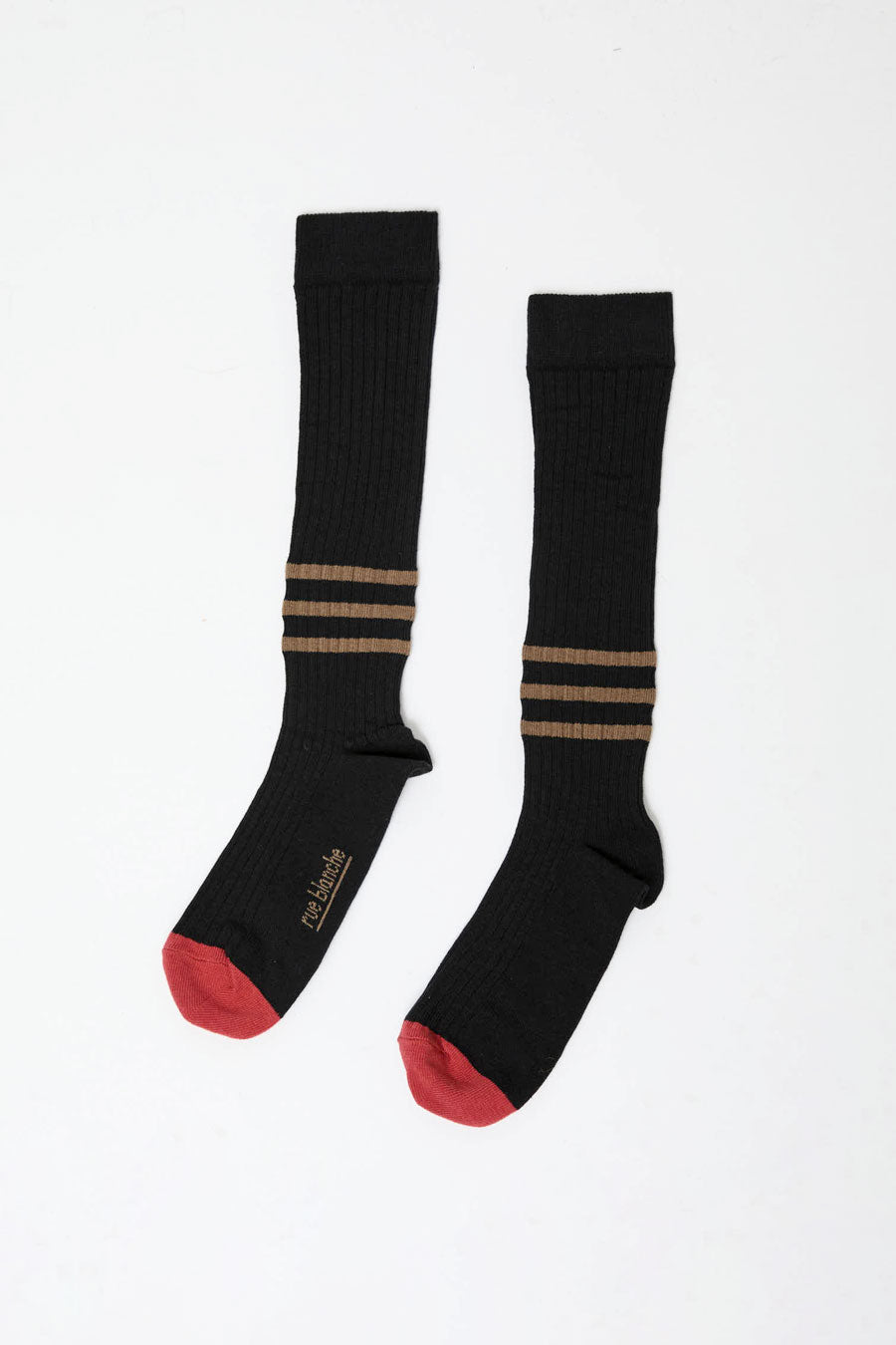 Rue Blanche Striped Socks in Black