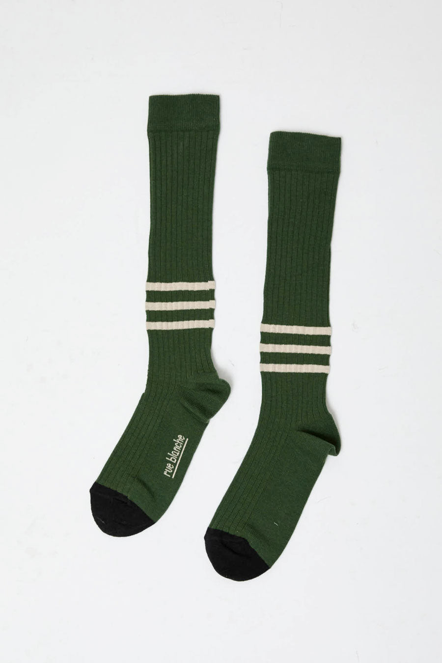 Rue Blanche Striped Socks in Pine