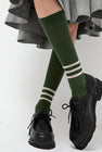 Rue Blanche Striped Socks in Pine