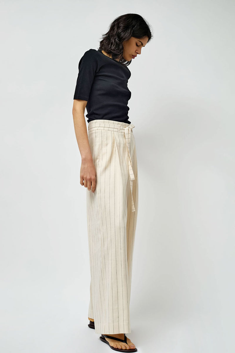 Rue Blanche Sunno Pant in Cream Stripe