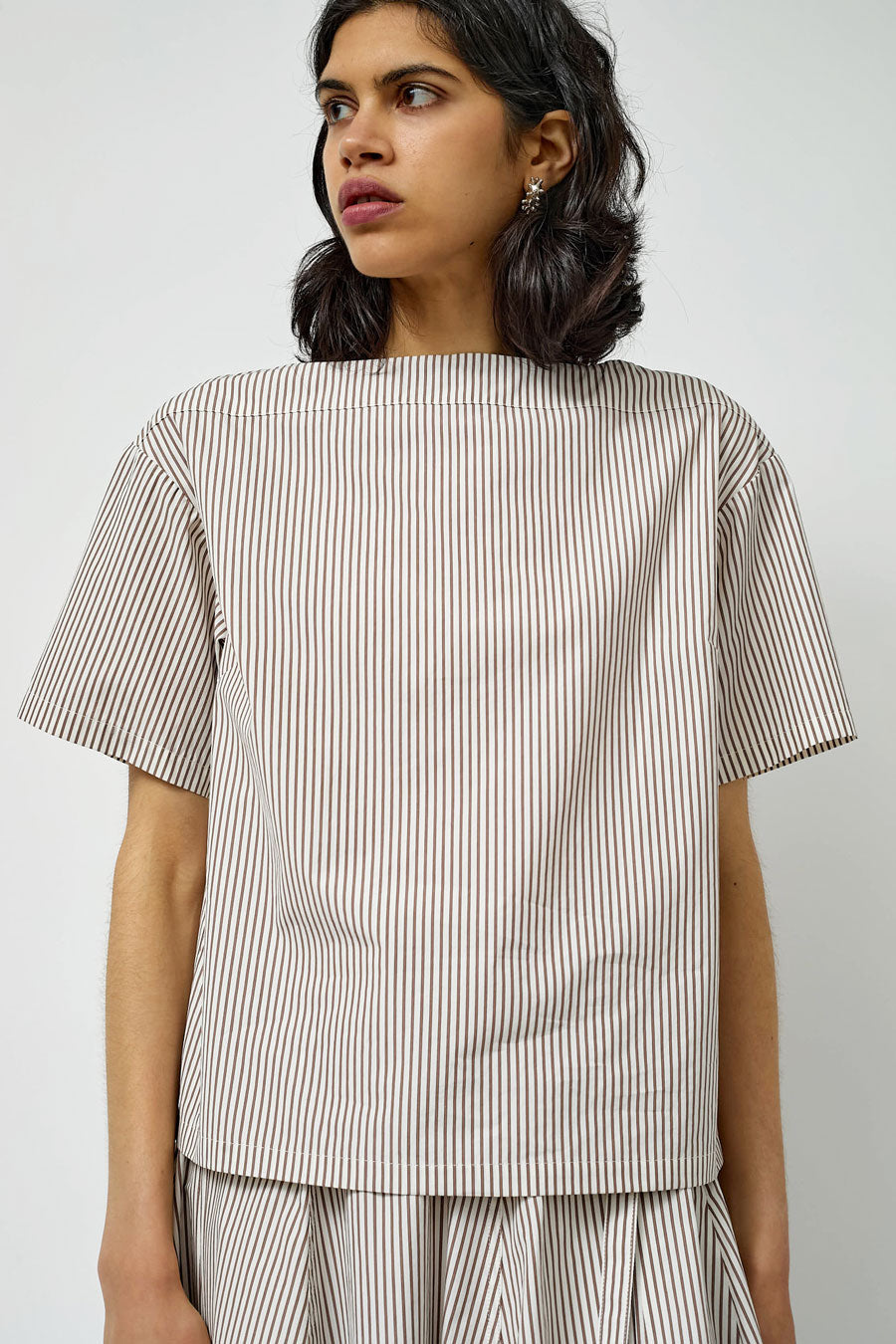 Rue Blanche West Top in Rust Stripe
