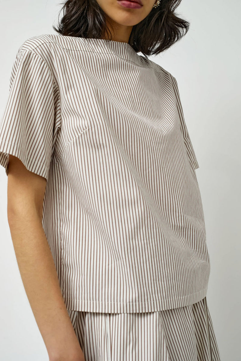 Rue Blanche West Top in Rust Stripe