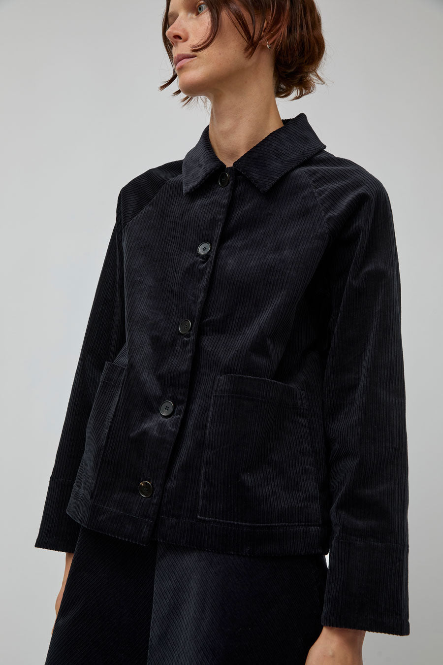 Rue De Tokyo Chira Jacket in Ink Navy Corduroy