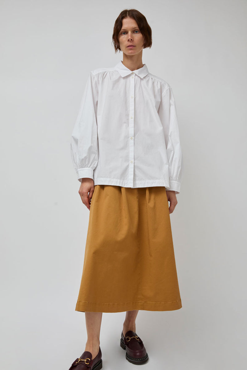 Rue De Tokyo Pen Skirt in Amber Brown Twill