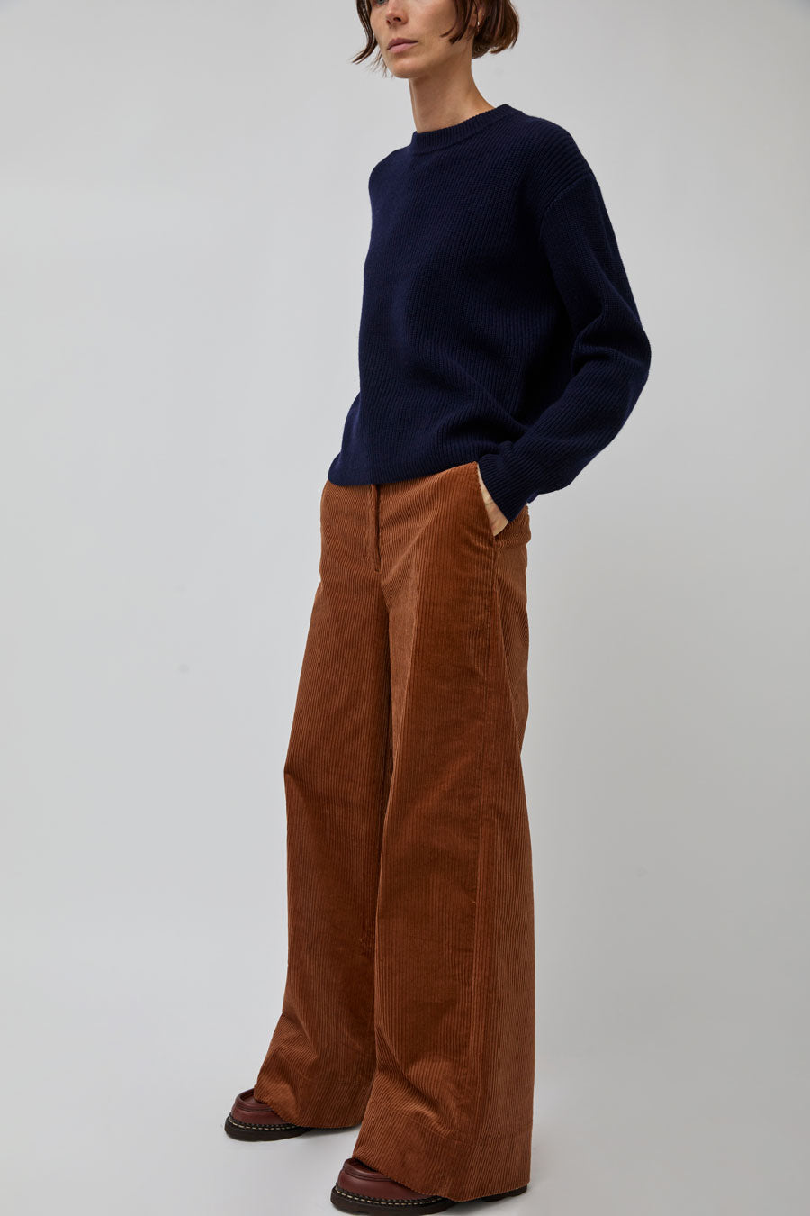 Rue De Tokyo Philly Trousers In Golden Brown Corduroy