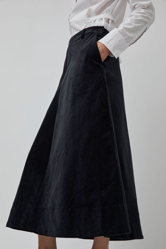 Rue De Tokyo Pryma Skirt in Ink Navy Corduroy