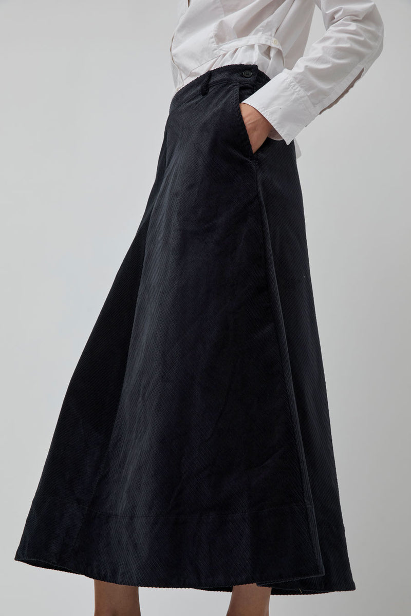 Rue De Tokyo Pryma Skirt in Ink Navy Corduroy
