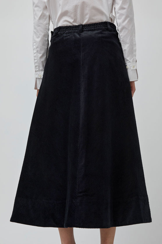 Rue De Tokyo Pryma Skirt in Ink Navy Corduroy