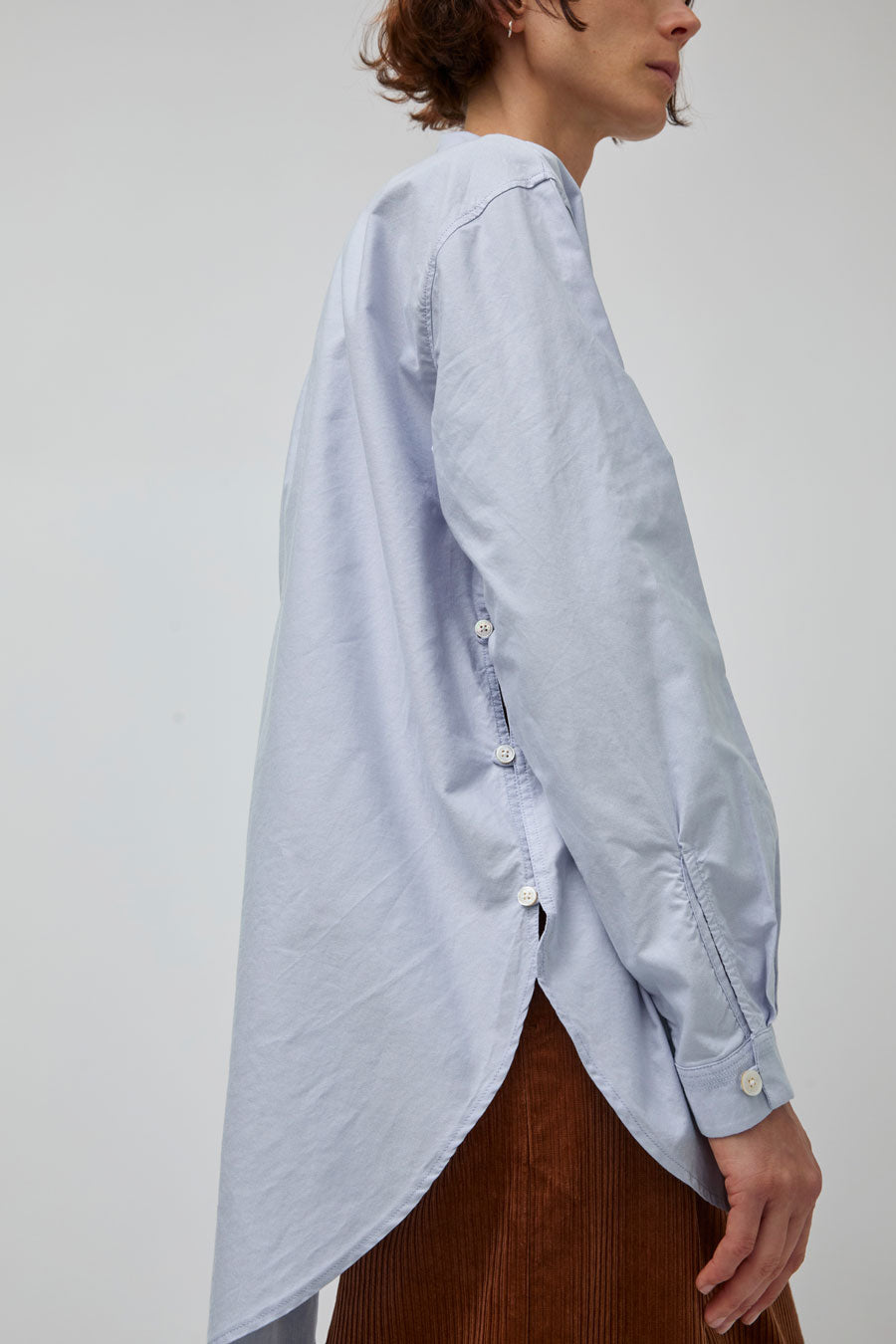 Rue De Tokyo Shelby Oxford Blouse in Light Blue